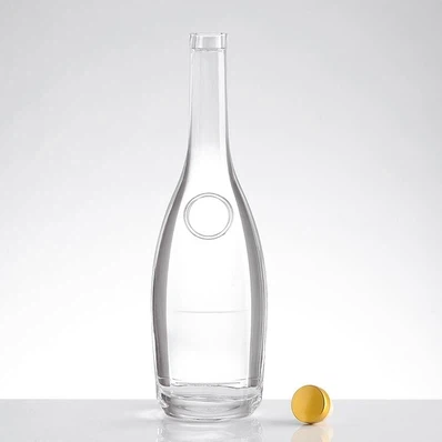 Botella de vidro redonda con tapa de barra de 500 ml (17 oz) para viño