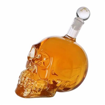 Botella de ginebra de vidro Skull de 750 ml