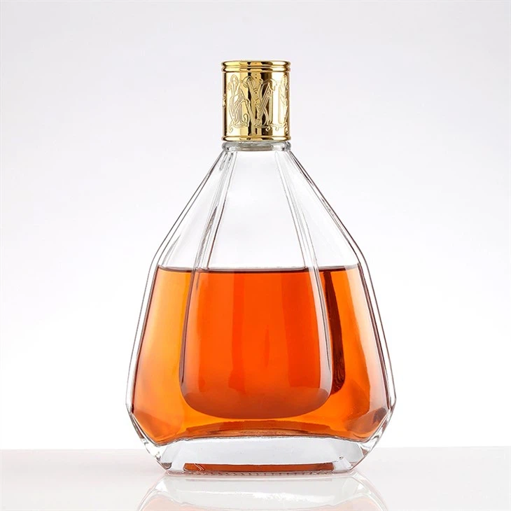 Botella de vidro transparente para brandy